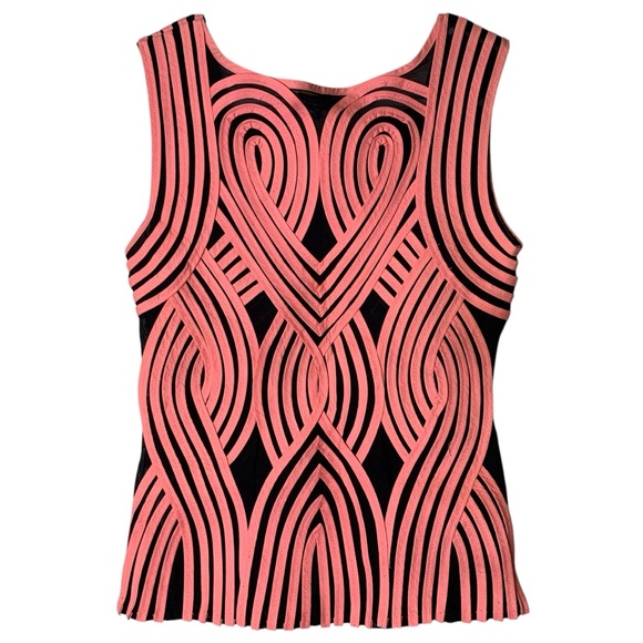 Alexandra Rosati Sleeveless Colorful Cotton Mesh Ribbon Top Size 8 Artsy - Picture 4 of 6